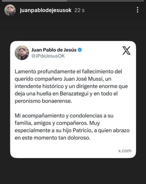 Falleció Juan José Mussi: repercusiones y homenaje desde La Costa 2 WhatsApp Image 2025 11 24 at 15.16.58