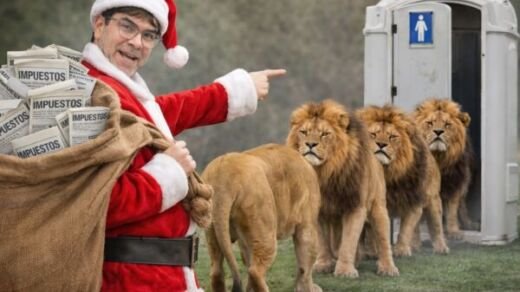 Santa se burla de los leones