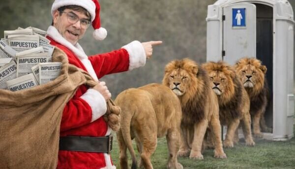 Santa se burla de los leones