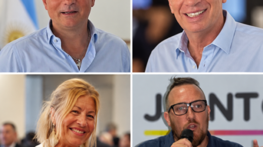 Collage editorial de retratos politicos